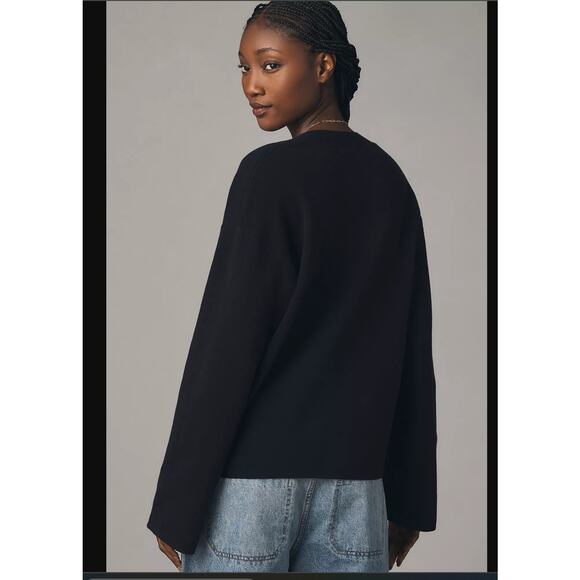 NWT Good American Black V-Neck Sweater - XXS/XS - Picture 2 of 5